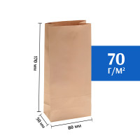 Крафт пакет бурый 80*50*170 (Ш*Г*В) мм (50 шт)