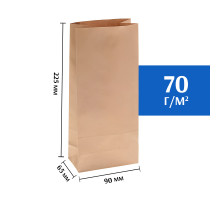 Крафт пакет бурый 90*65*225 (Ш*Г*В) мм 