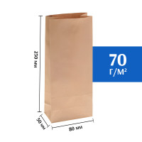 Крафт пакет бурый 80*50*230 (Ш*Г*В) мм (50 шт)