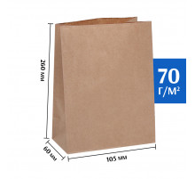 Крафт пакет бурый 105*60*260 (Ш*Г*В) мм