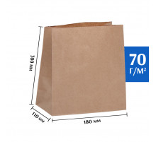 Крафт пакет бурый 180*110*300 (Ш*Г*В) мм