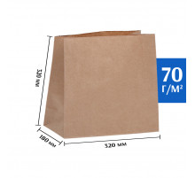 Крафт пакет бурый 320*180*320 (Ш*Г*В) мм 