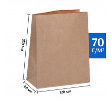 Крафт пакет бурый 120*80*330 (Ш*Г*В) мм