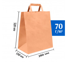 Бумажные пакеты с плоскими ручками  280х150х320 мм