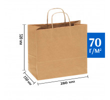 Крафт пакет с кручеными ручками 280х150х320 