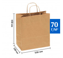 Крафт пакет с кручеными ручками 350х150х450 