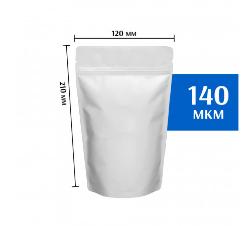 Пакет дой-пак металлизированный белый 120х210 мм (50 шт)