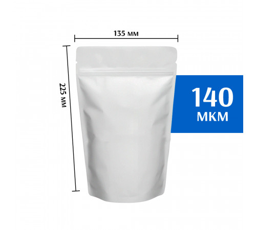 Пакет дой-пак металлизированный белый 135х225 мм (50 шт)