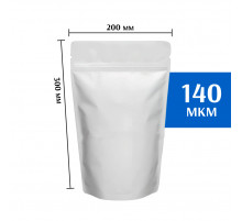 Пакет дой-пак металлизированный белый 200х300 мм