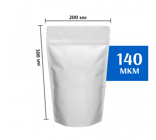 Пакет дой-пак металлизированный белый 200х300 мм (50 шт)