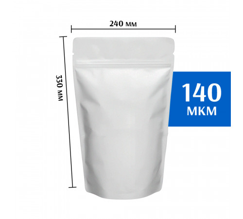 Пакет дой-пак металлизированный белый 240х330 мм (50 шт)