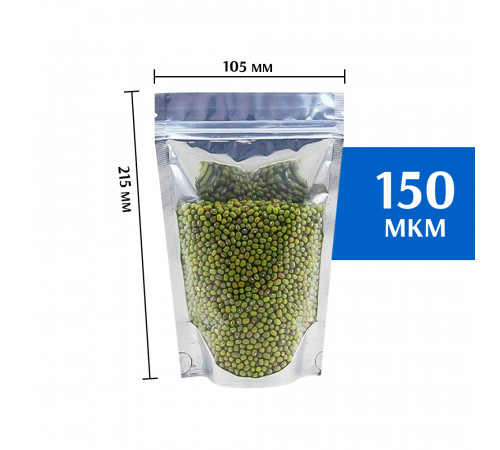 Пакет дой-пак с прозрачной стороной 105х215 мм (50 шт)