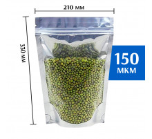Пакет дой-пак с прозрачной стороной 210х330 мм