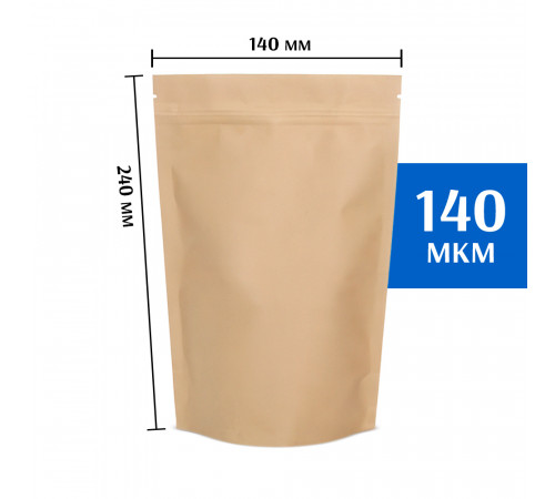 Крафт пакет дой-пак 140х240 мм (50 шт)