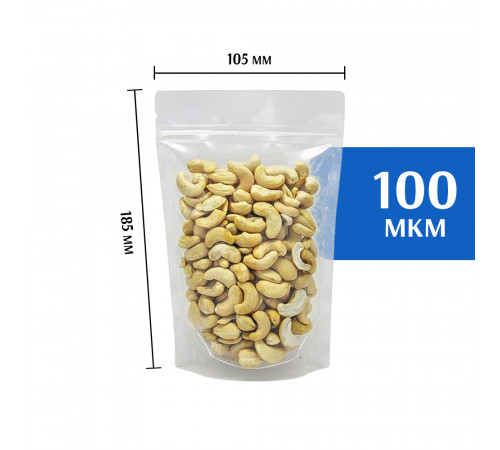 Пакет дой-пак зип-лок прозрачный 105*185 мм.