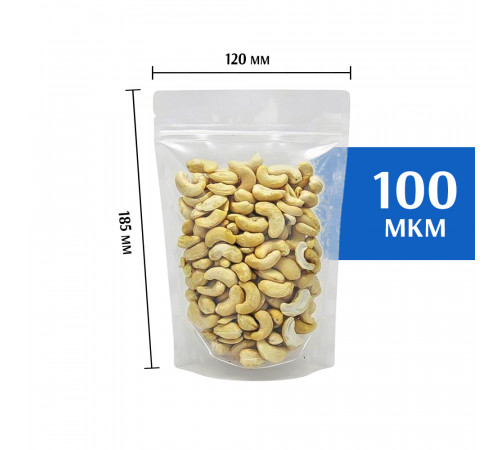 Пакет дой-пак зип-лок прозрачный 120*185 мм.