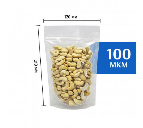 Пакет дой-пак зип-лок прозрачный 120*210 мм.