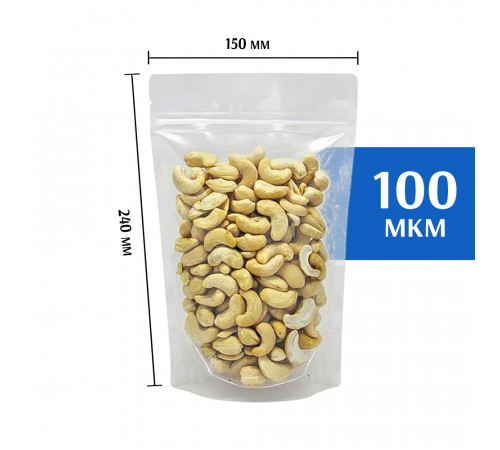 Пакет дой-пак зип-лок прозрачный 150*240 мм.