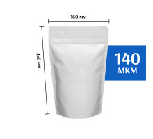 Пакет дой-пак металлизированный белый 160х250 мм