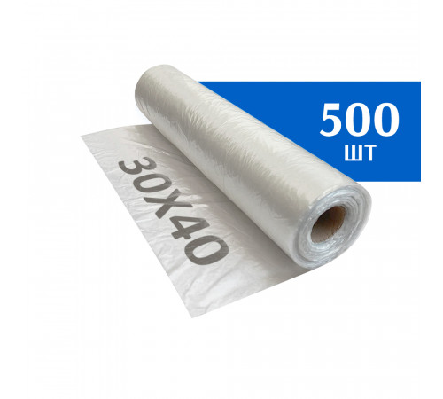 Пакет фасовочный на втулке ПНД 30х40 см 8 мкм 500 шт Пакет фасовочный на втулке ПНД 30х40 см 8 мкм 500 шт