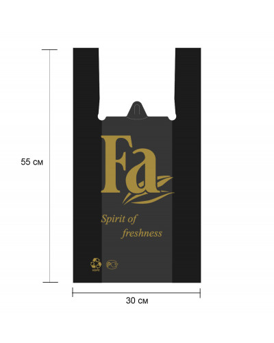 Пакет-майка 55х30 см (100 шт) FA черный
