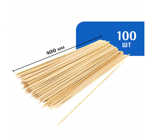 Шампур для шашлыка бамбуковый 400 мм (100 шт)