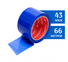 Скотч цветной синий 66 м 43 мкм