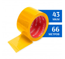 Скотч цветной желтый 66 м 43 мкм