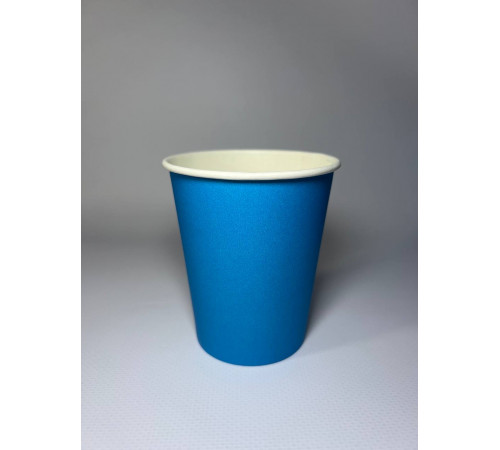 Стакан бумажный 250 мл синий 1-слой  D80 (50 шт)