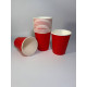 Стакан бумажный 250 мл красный 1-слой D80 (50 шт)