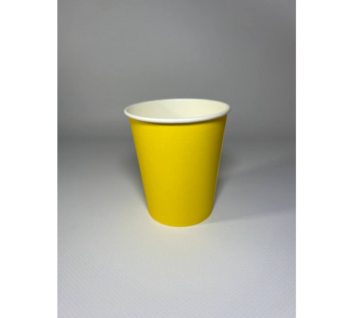 Стакан бумажный 250 мл желтый 1-слой  D80 (50 шт)
