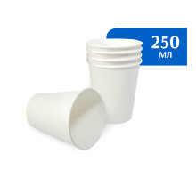 Стакан бумажный 250 мл белый 1-слой  D80 (50 шт)