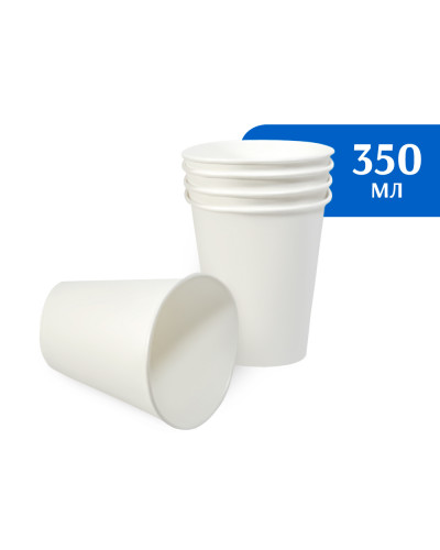Стакан бумажный 350-400 мл белый  1-слой D90 (50 шт)