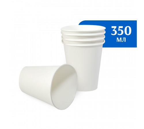 Стакан бумажный 350-400 мл белый  1-слой D90 (50 шт)