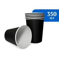 Стакан бумажный 350-400 мл черный  1-слой D90 (50 шт)