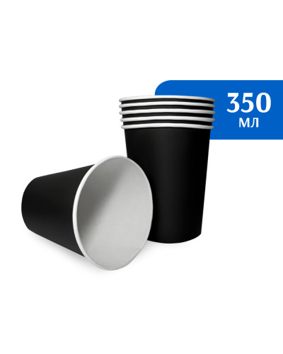 Стакан бумажный 350-400 мл черный  1-слой D90 (50 шт)