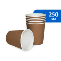 Стакан бумажный 250 мл крафт 1-слой D80 (50 шт)