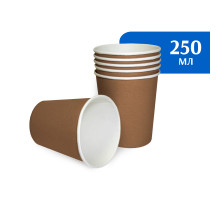 Стакан бумажный 250 мл крафт 1-слой D80 (50 шт)
