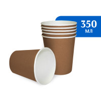 Стакан бумажный 350-400 мл крафт  1-слой D90 (50 шт)