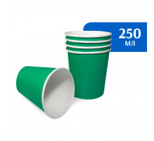 Стакан бумажный 250 мл зеленый 1-слой D80 (50 шт)