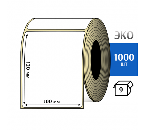 Термоэтикетка ЭКО 100x120 мм (1000шт) Eco