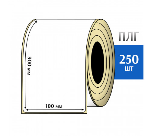 Термотрансферная этикетка ПЛГ 100x300 (250) COAT