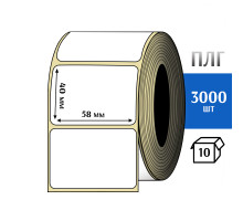 Термотрансферная этикетка ПЛГ 58x40 (3000) COAT 76 втулка
