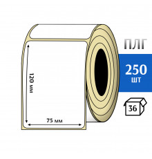 Термотрансферная этикетка ПЛГ 75х120 (250) COAT