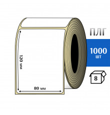 Термотрансферная этикетка ПЛГ 80х120 (1000) COAT 76 втулка
