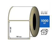 Термотрансферная этикетка ПЛГ 90х60 (1000) COAT 76 втулка