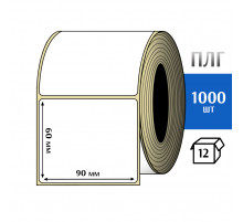 Термотрансферная этикетка ПЛГ 90х60 (1000) COAT 76 втулка
