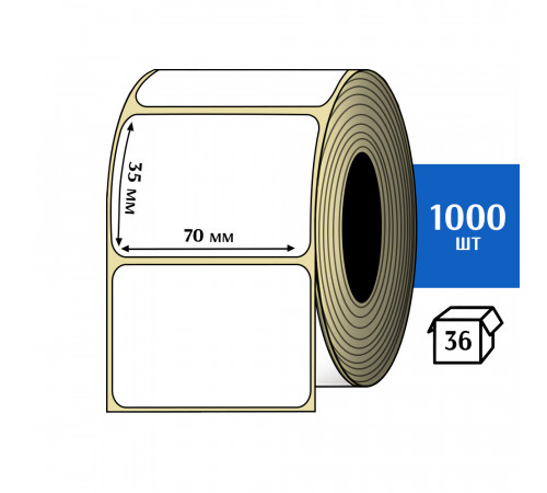 Термоэтикетка ЭКО 70x35 мм (1000шт) Eco Термоэтикетка ЭКО 70x35 мм (1000шт) Eco
