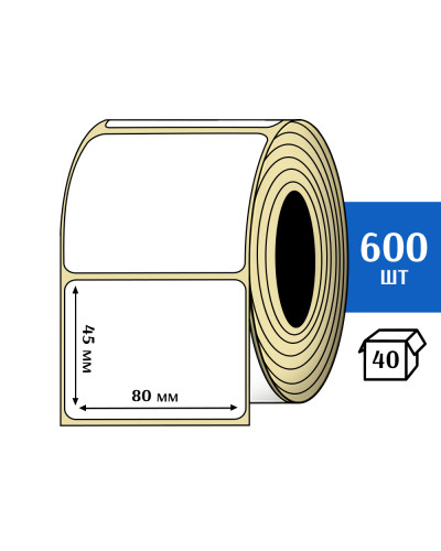 Термоэтикетка ЭКО 80x45 мм (600шт) Eco