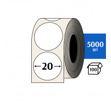 Термотрансферная этикетка ПЛГ D=20 круг (5000) COAT